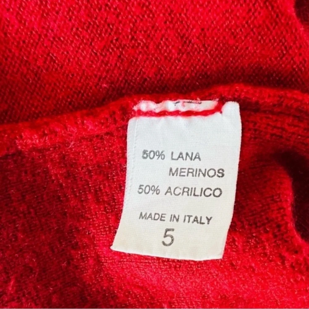 Vintage 80s Giorgio Valeri Made In Italy Red Knit Cardigan Medium